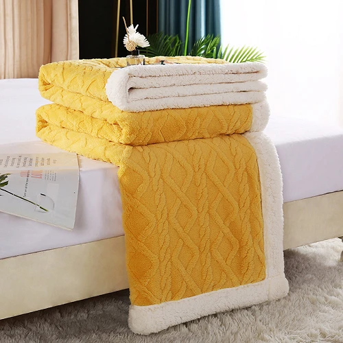 Żakardowy flanelowy koc Sherpa