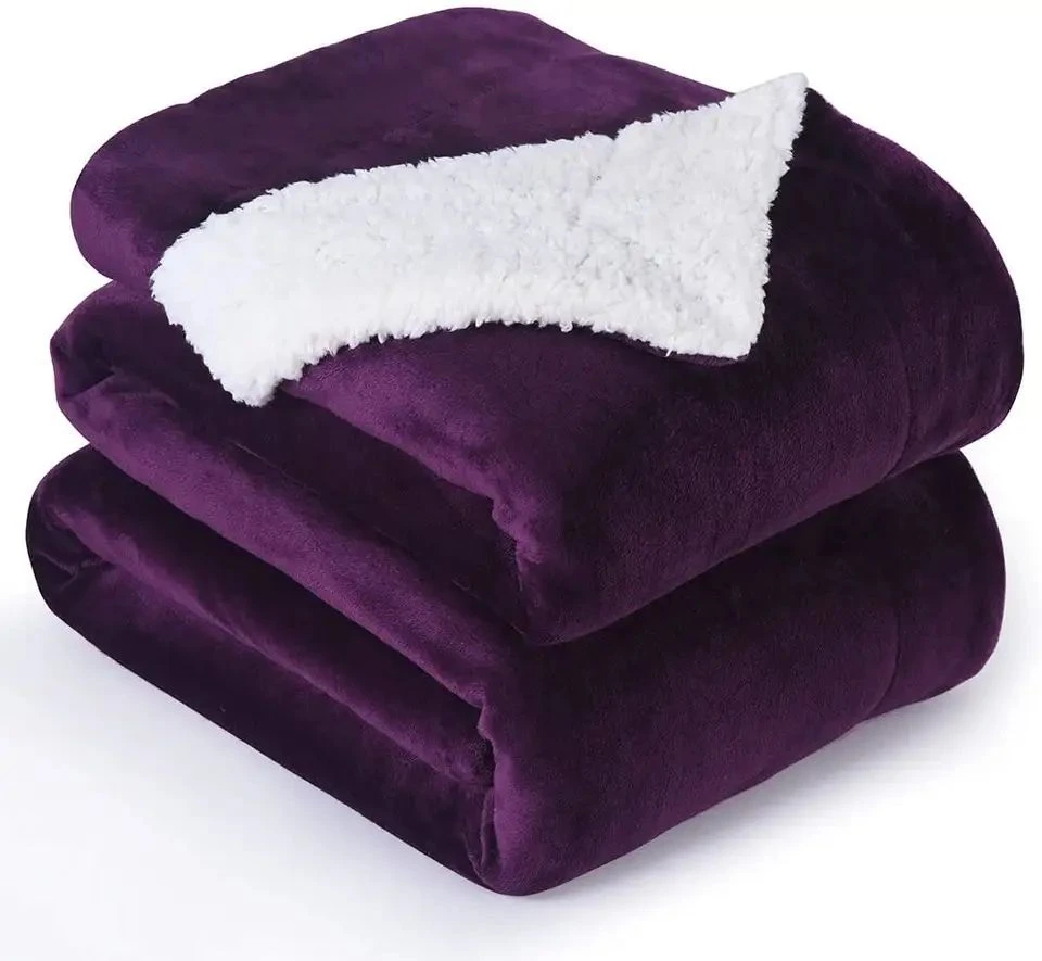 Fioletowy koc Sherpa