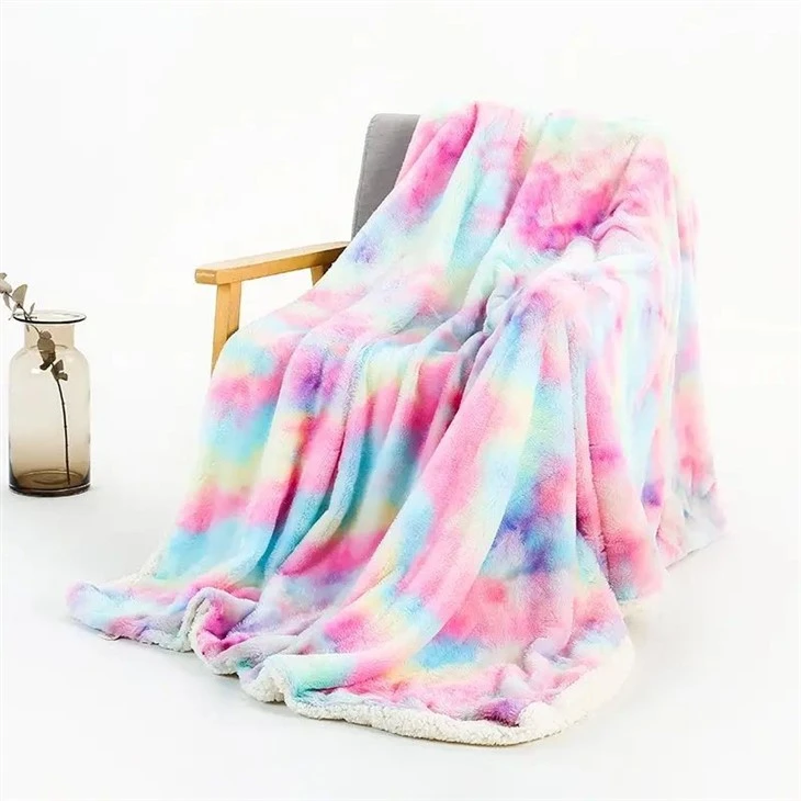 rainbow sherpa blanket