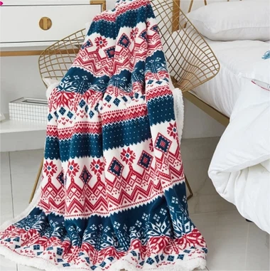 Dwuwarstwowy koc świąteczny