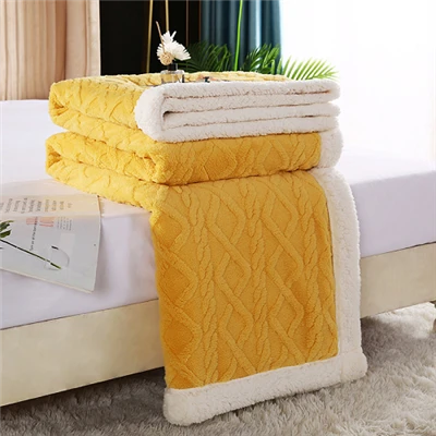 Żakardowy flanelowy koc Sherpa