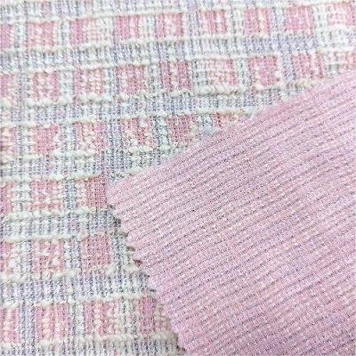 Check Pattern Jacquard Knitting Fabric