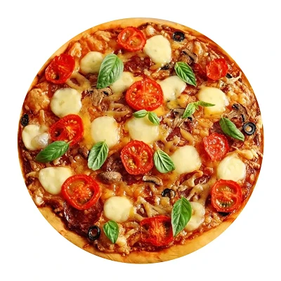 Koc z pizzą z jedzeniem